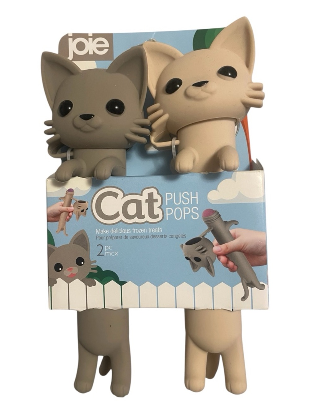 Joie Cat Push Pops Silicone Treat Molds - Gray & Beige